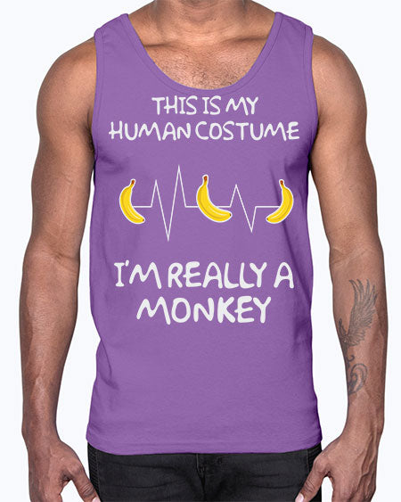 Monkey Human Costume Banana 15#- monkey- Cotton Tank