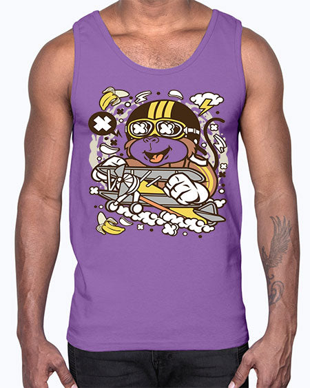 Monkey Pilot- monkey- Cotton Tank
