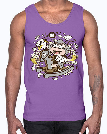 Monkey Rocking Horse- monkey- Cotton Tank