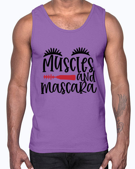 Muscles and mascara design Style 221#-makeup Cotton Tank