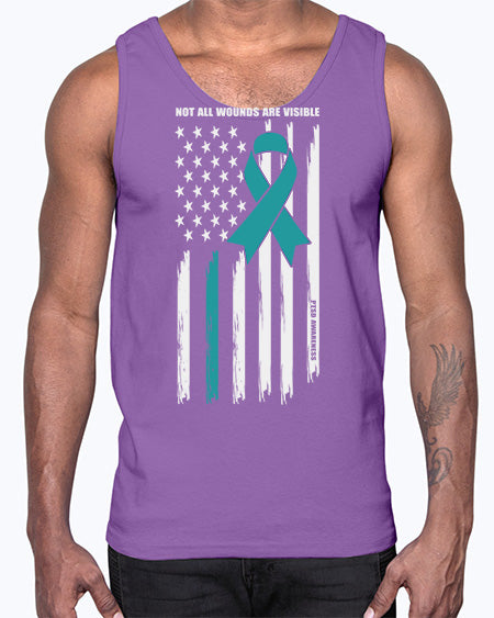 Not All Wounds Are Visible 14#- PTSD- Cotton Tank