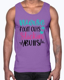 Nurse Fixin Cuts Stickin Style Style 1153#- nurse- Cotton Tank