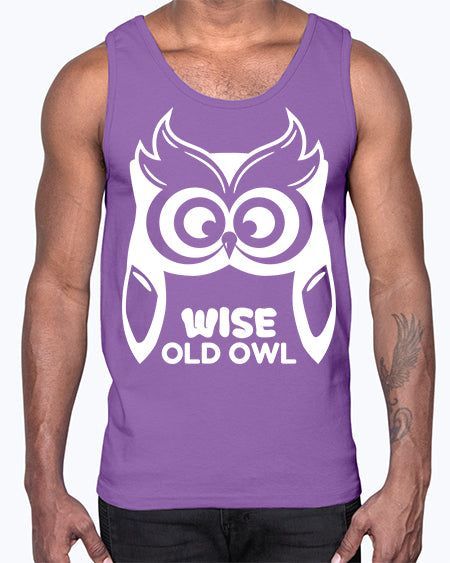 Owl Lover Wise Old Owl A TurtleRabbit 13#- owl- Cotton Tank