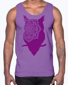 OwlMandalaUpdated 976#- mandala- Cotton Tank
