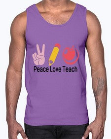 Peace Love Teach 1303#- teacher- Cotton Tank