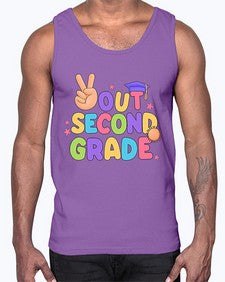 Peace Out second Grade Peace 643#- second grade- Cotton Tank