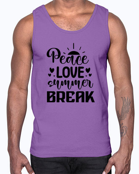 Peace love summer break 01#- summer- Cotton Tank