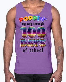 Poppin My Way Through one hundred 649#- one hundred days- Cotton Tank
