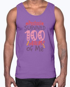 Preschool Grade survived one hundred days of me 684#- one hundred days- Cotton Tank