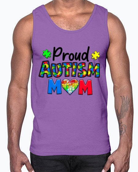 Proud Autism Mom- autism- Cotton Tank