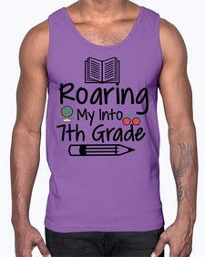 Roaring My Into seventh Grade 763#- seventh grade- Cotton Tank