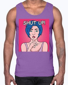 Shut Up 1044#- art pop art- Cotton Tank