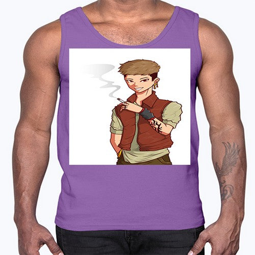 Smoker street boy 61#- anime- Cotton Tank