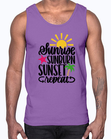 Sunrise Sunburn Sunset Repeat Style 16#- summer- Cotton Tank