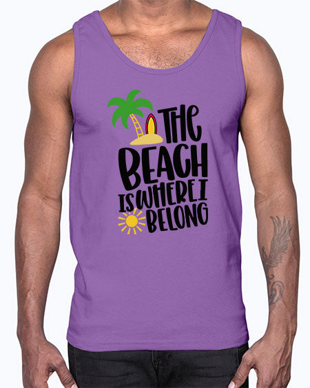 The Beach Is Where I Belong Style 11#- summer- Cotton Tank