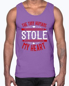 The Tiny Humans STOLE MY HEART Style 1531#- teacher- Cotton Tank