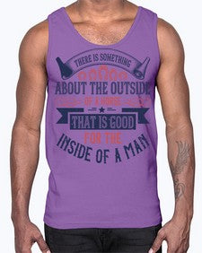 There is something about the outside of a horse that is good for the inside of a man Style 16#- horse- Cotton Tank