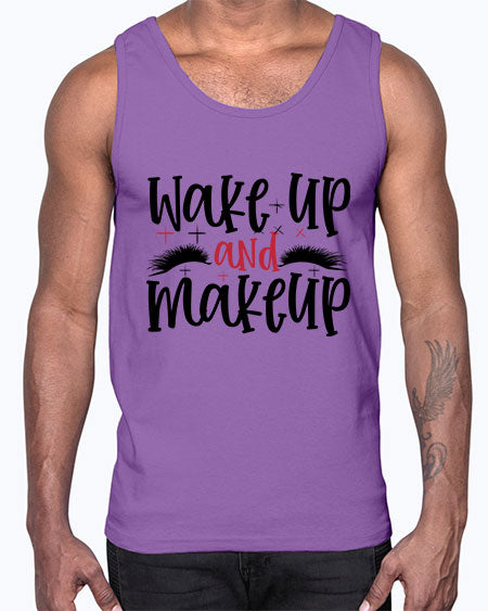 Wake up and makeup design Style 214#-makeup Cotton Tank
