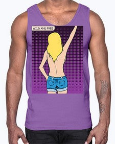 Wild and Free 1248#- art pop art- Cotton Tank