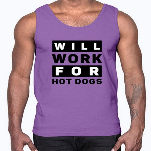 Will Work For Style 1#- dogs- Cotton Tank