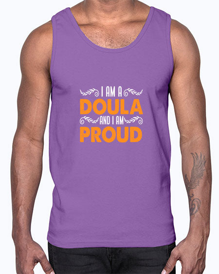 WomensIamadoulaandIamproudgiftforfunnymidwifedoula1652#- doubla- Cotton Tank