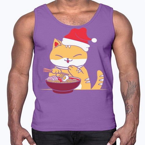 Xmas Kawaii Anime Shiba Inu Eating Ramen 289#- anime- Cotton Tank