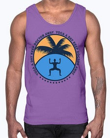 Yoga a Day Keep Doctor Away 612#- yoga- Cotton Tank