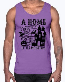 a home of a were wolf witch and their little monsters 53#- witch- Cotton Tank