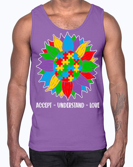 autism accept understand 7#- autism- Cotton Tank