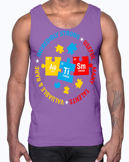 autism elements periodic table awareness 19#- autism- Cotton Tank