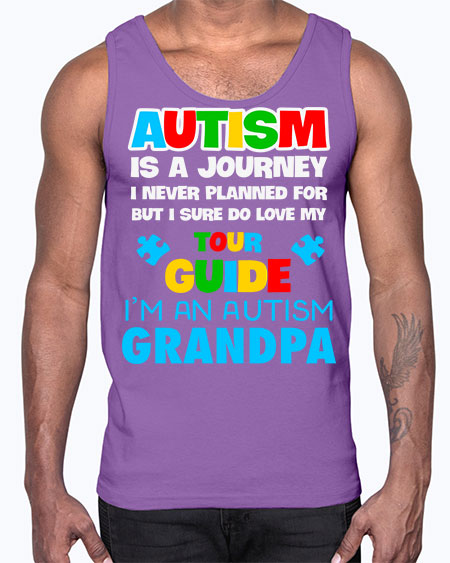 autism grandpa autism is a 43#- autism- Cotton Tank
