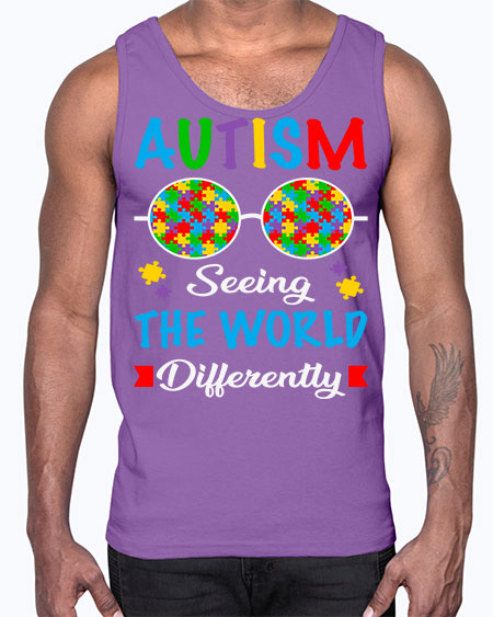 autism seeing the world differently 51#- autism- Cotton Tank