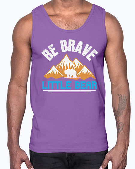 be brave little bear 23#- bears - animals- Cotton Tank