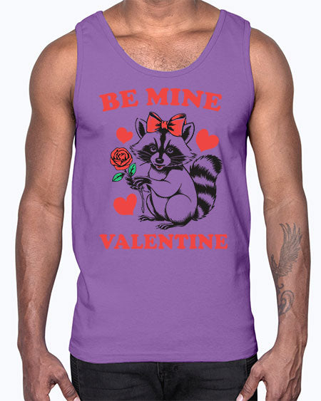 be mine valentine 3#- raccoon- Cotton Tank