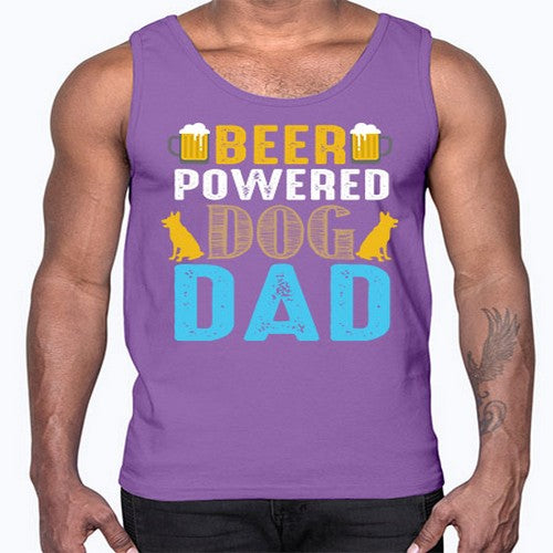 beer power dog dad 55#- dogs- Cotton Tank