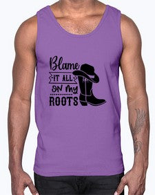 blame it all on my roots 261#- western- Cotton Tank