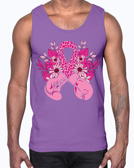boxing gloves breast cancer- breast cancer- Cotton Tank