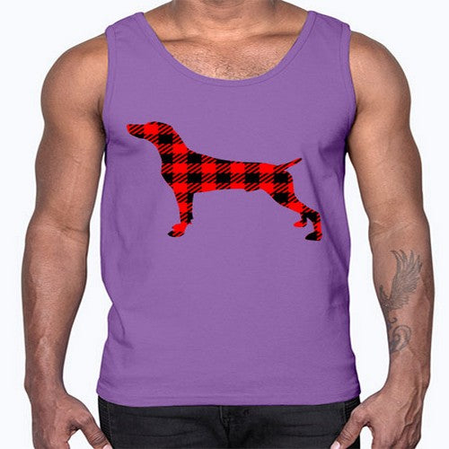 buffalo plaid beagle 63#- dogs- Cotton Tank