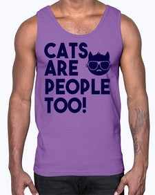 cats are people too- cats- Cotton Tank