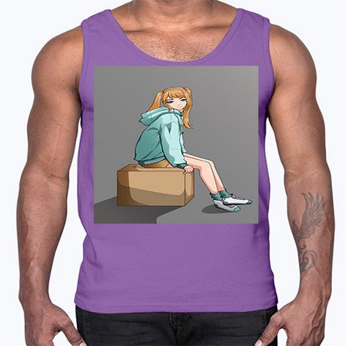 cute casual girl using jacket 49#- anime- Cotton Tank