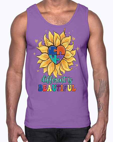 different is beautiful- autism- Cotton Tank