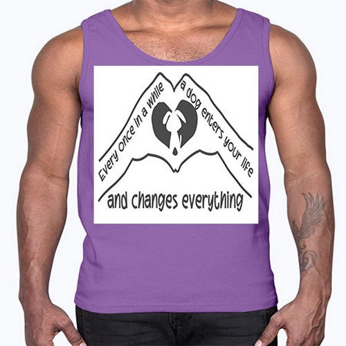 dog changes everything 75#- dogs- Cotton Tank
