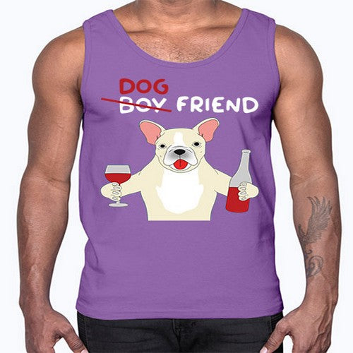 dog wine friend 93#- dogs- Cotton Tank