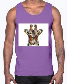 ethnic giraffe 425#- mandala- Cotton Tank