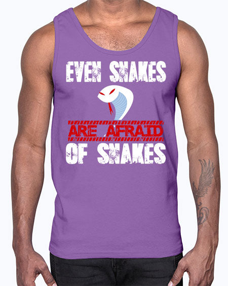 even snakes are afraid of snakes- snake- Cotton Tank