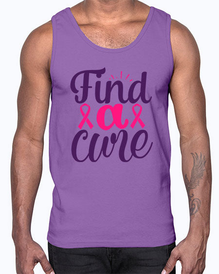 find a cure- breast cancer- Cotton Tank
