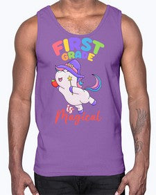 first Grade is Magical Unicorn 142#- first grade- Cotton Tank