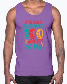 first Grade survived one hundred days of me 159#- one hundred days- Cotton Tank
