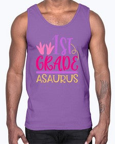 first grade asaurus 117#- first grade- Cotton Tank