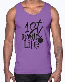 first grade design black 122#- first grade- Cotton Tank